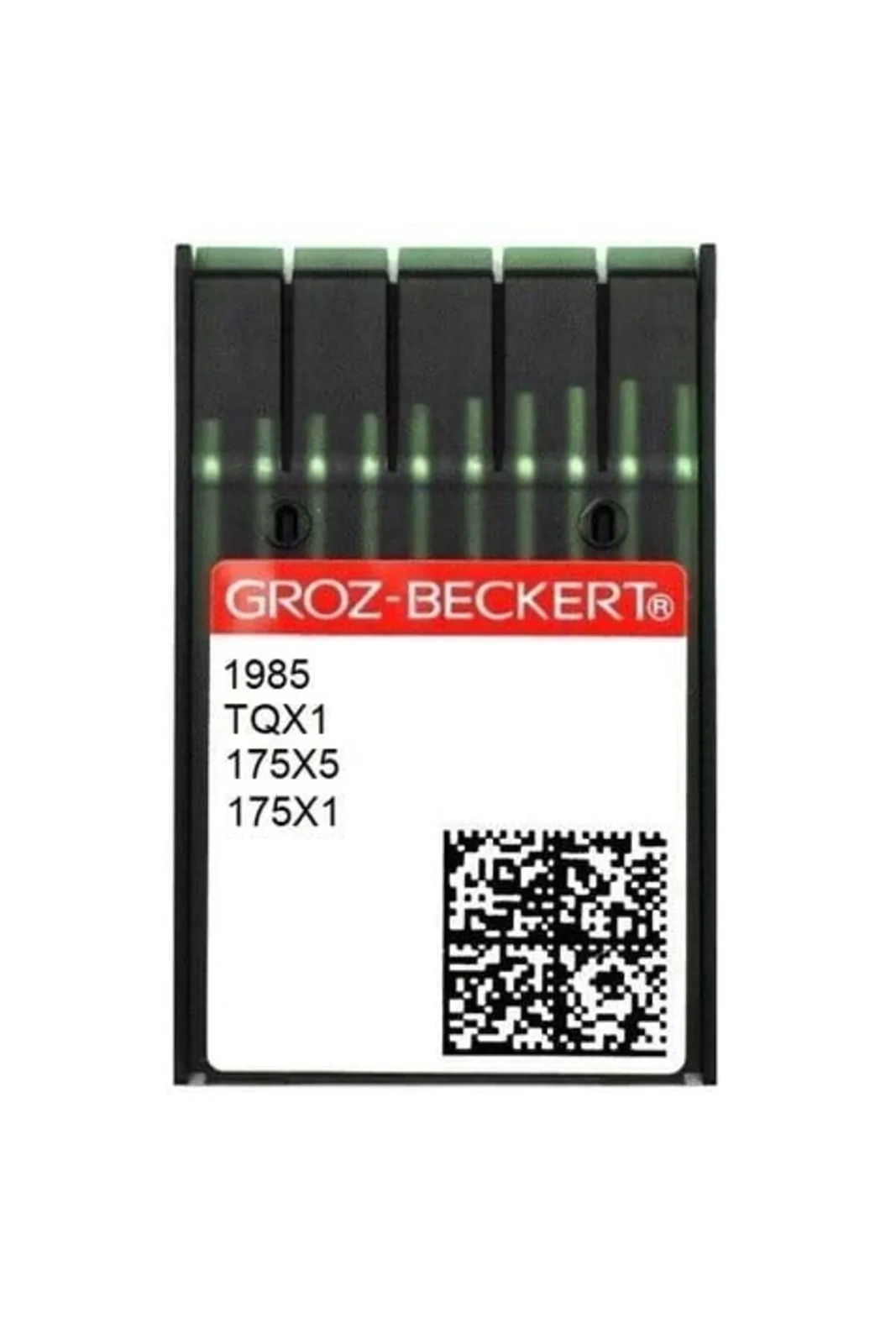 Groz Beckert Kısa Düğme Dikiş İğnesi TQX1 14/90 100 Adet kırmızı etiketli şerit ambalajı önden
