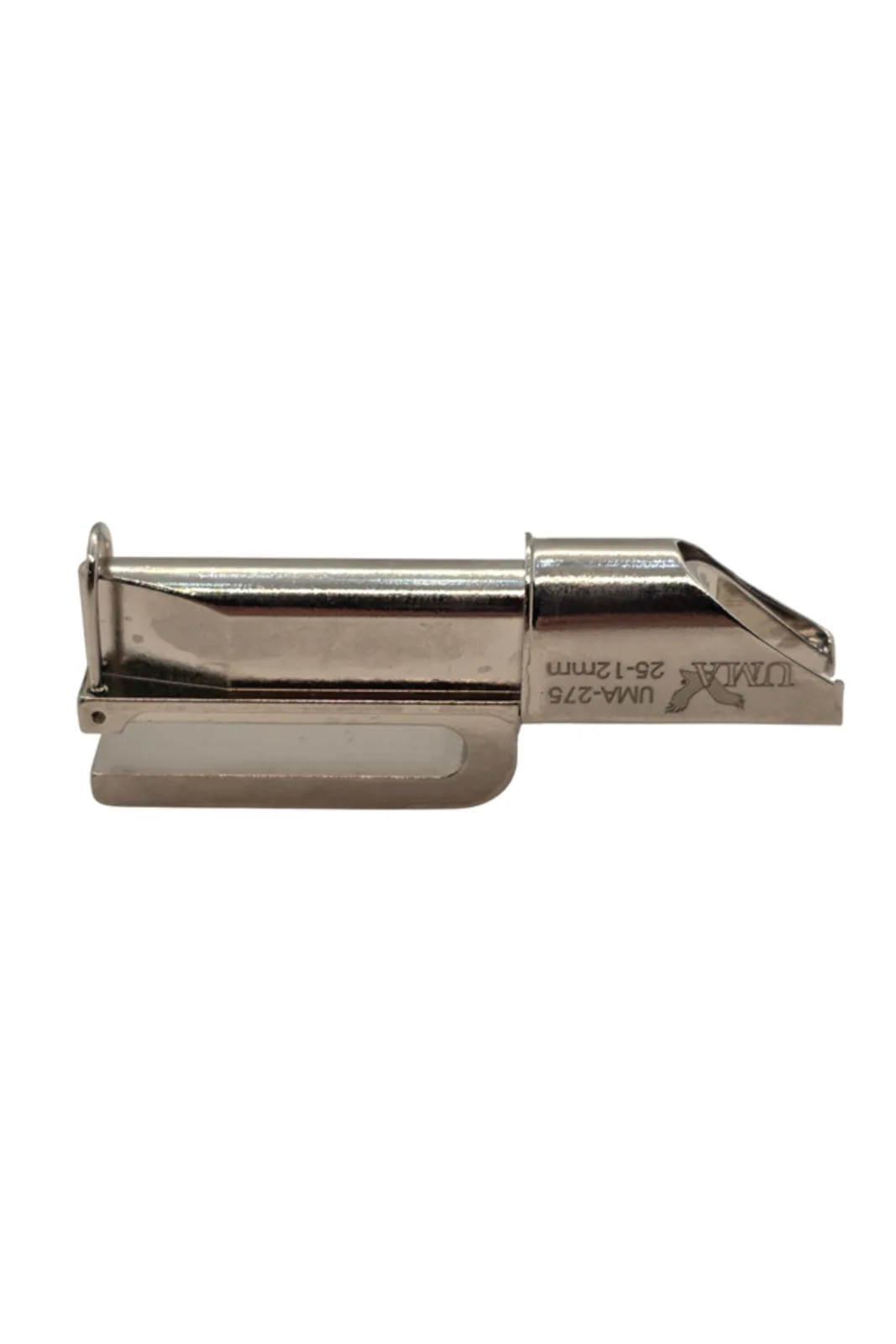 Deri Şerit Aparatı Fişek 25X12X1.2mm yandan görünüm, yazılı yüz