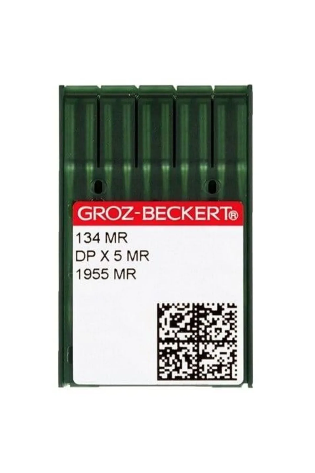 Groz Beckert Düz Dikiş İğnesi DPX5 Eğri Uç 14/90 100 Adet kırmızı etiketli şerit ambalajı önden