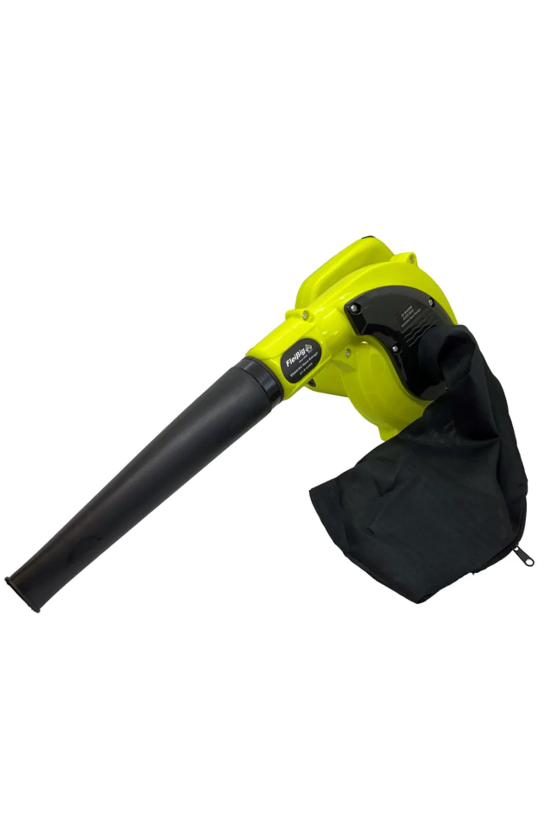 Fleibig Portatif Hava Kompresörü Ayarlı 650W Q1-B-650W toz torbası ve üfleme borusu takılı yan görünüm