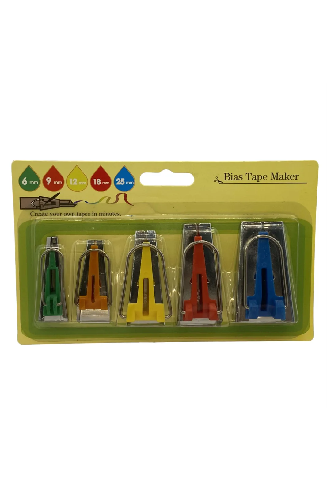 El Biye Kıvırma Aparatı 5'li Set LS-120 6-9-12-18-25mm beş ölçülü renkli kartela seti