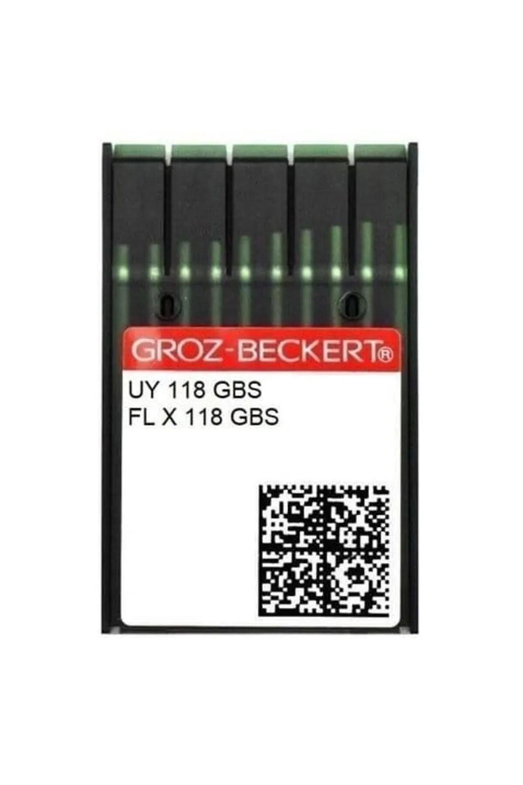Groz Beckert Union Lock Makinesi İğnesi UYX118 GBS 12/80 100 Adet kırmızı etiketli şerit ambalajı önden