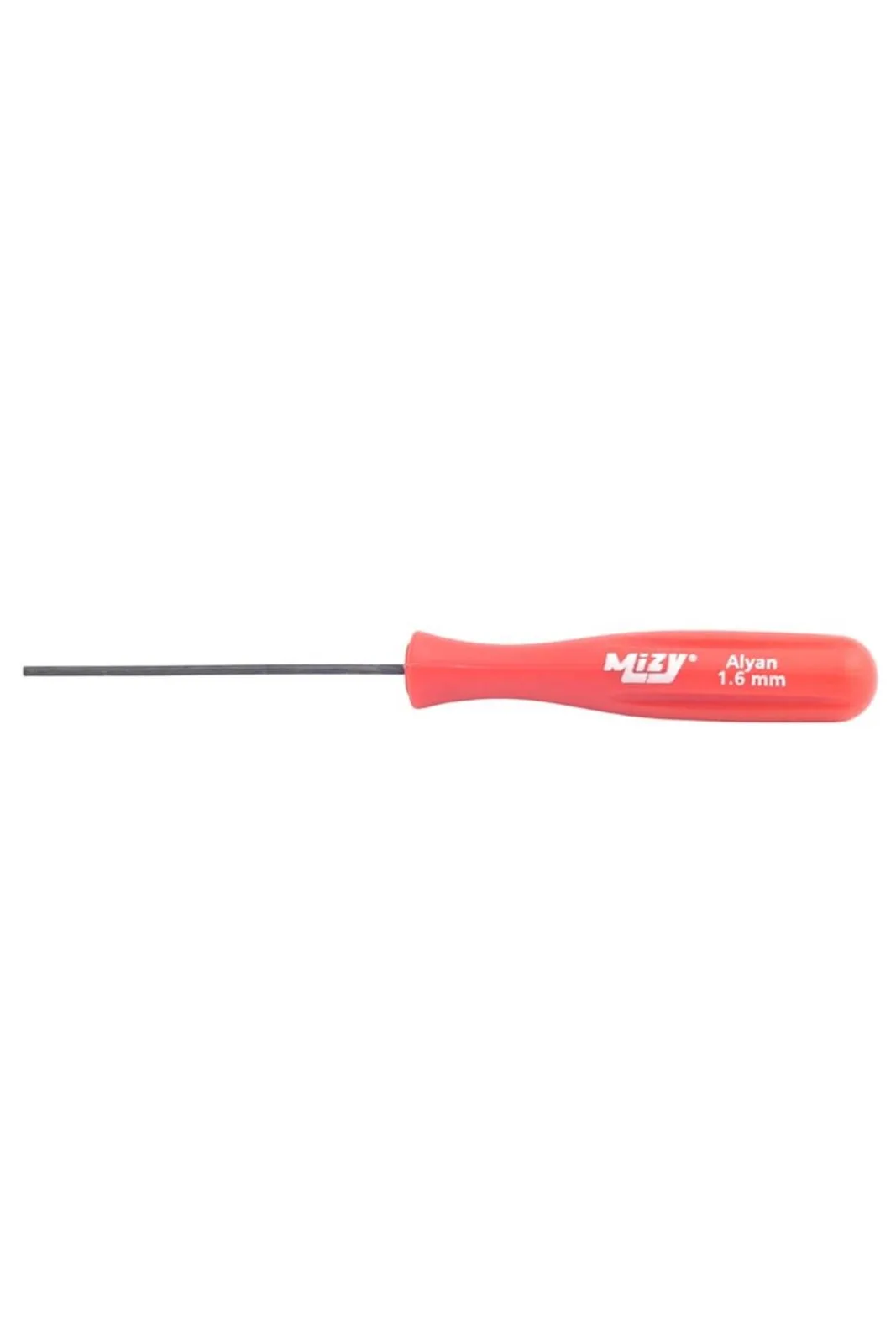 MİZY Alyan Tornavida 1.6mm Dikiş Makinesi İçin 5 Adet kırmızı saplı, yandan görünüm
