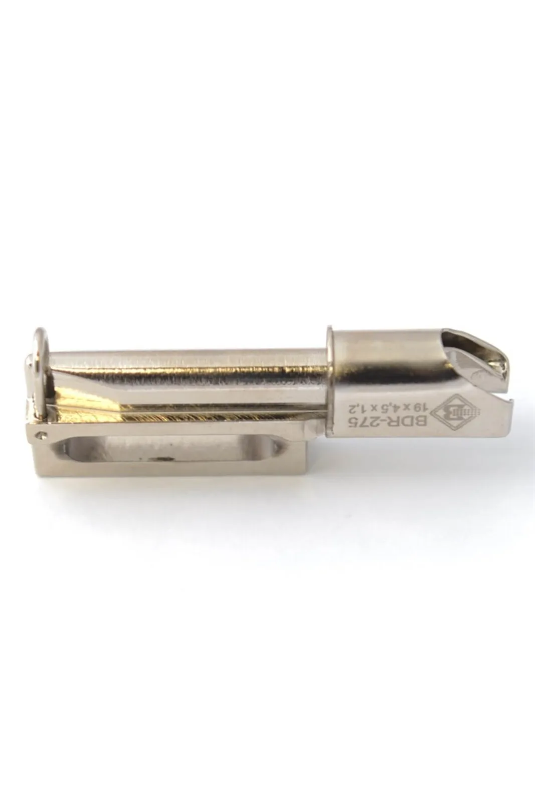 Deri Şerit Aparatı 19X4.5X1.2mm yandan görünüm, yazılı yüz