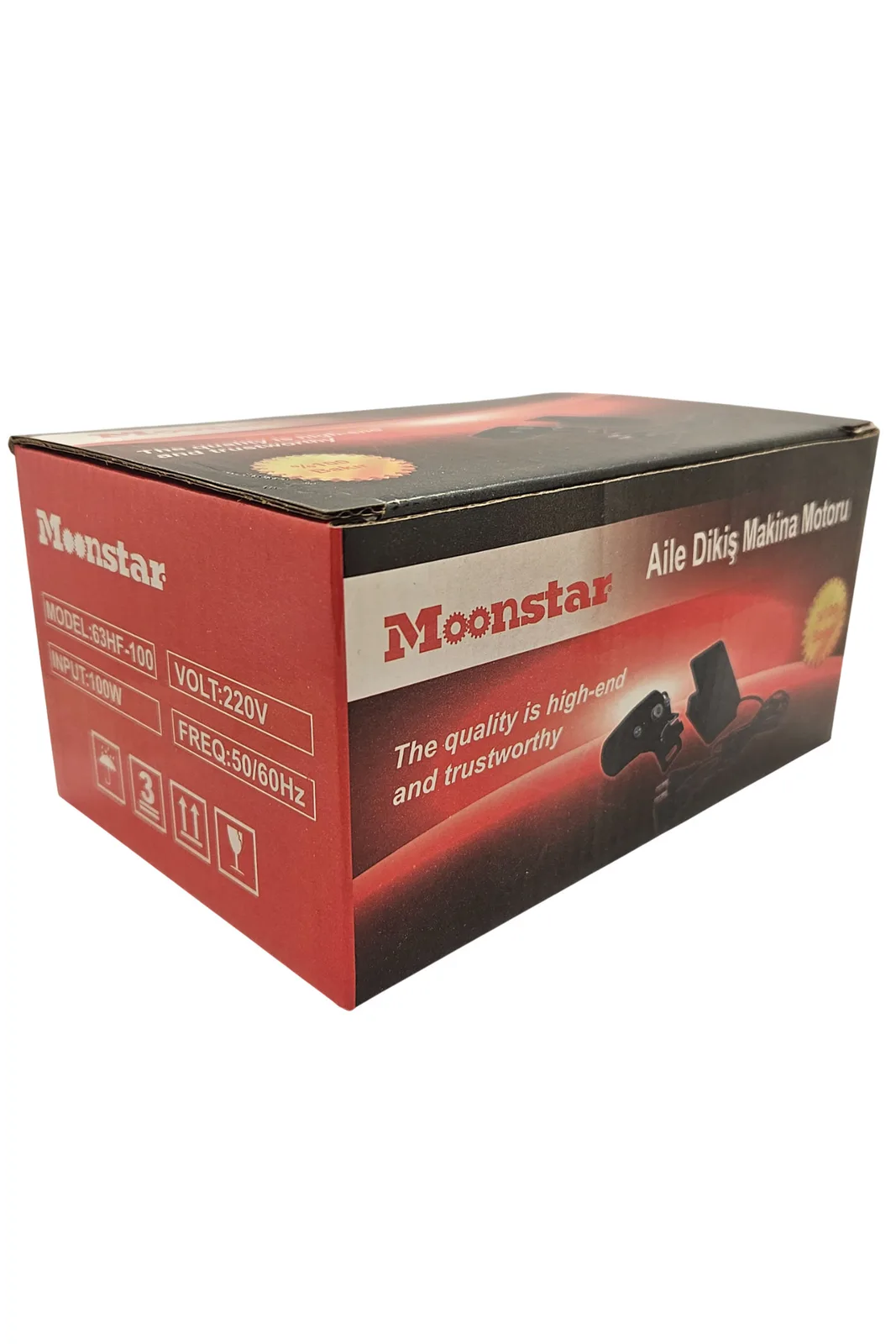 Moonstar Ev Tipi Dikiş Makinesi Motoru 220V-100W %100 Bakır 63HF-100 ambalaj kutusu