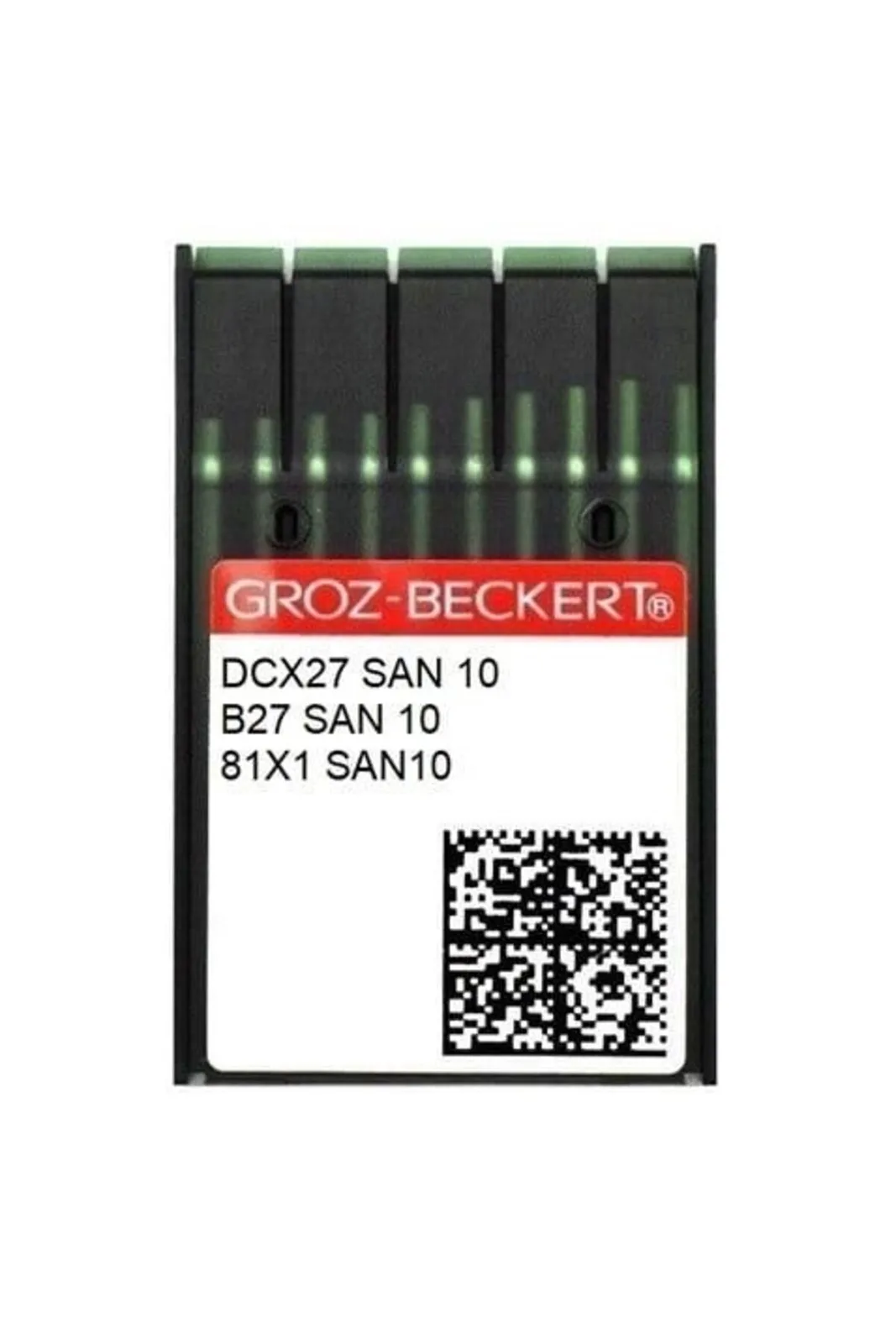 Overlok Makinesi Dikiş İğnesi DCX27 SAN10 9/65 100 Adet etiketli kutu, SAN 10 yazılı ambalaj