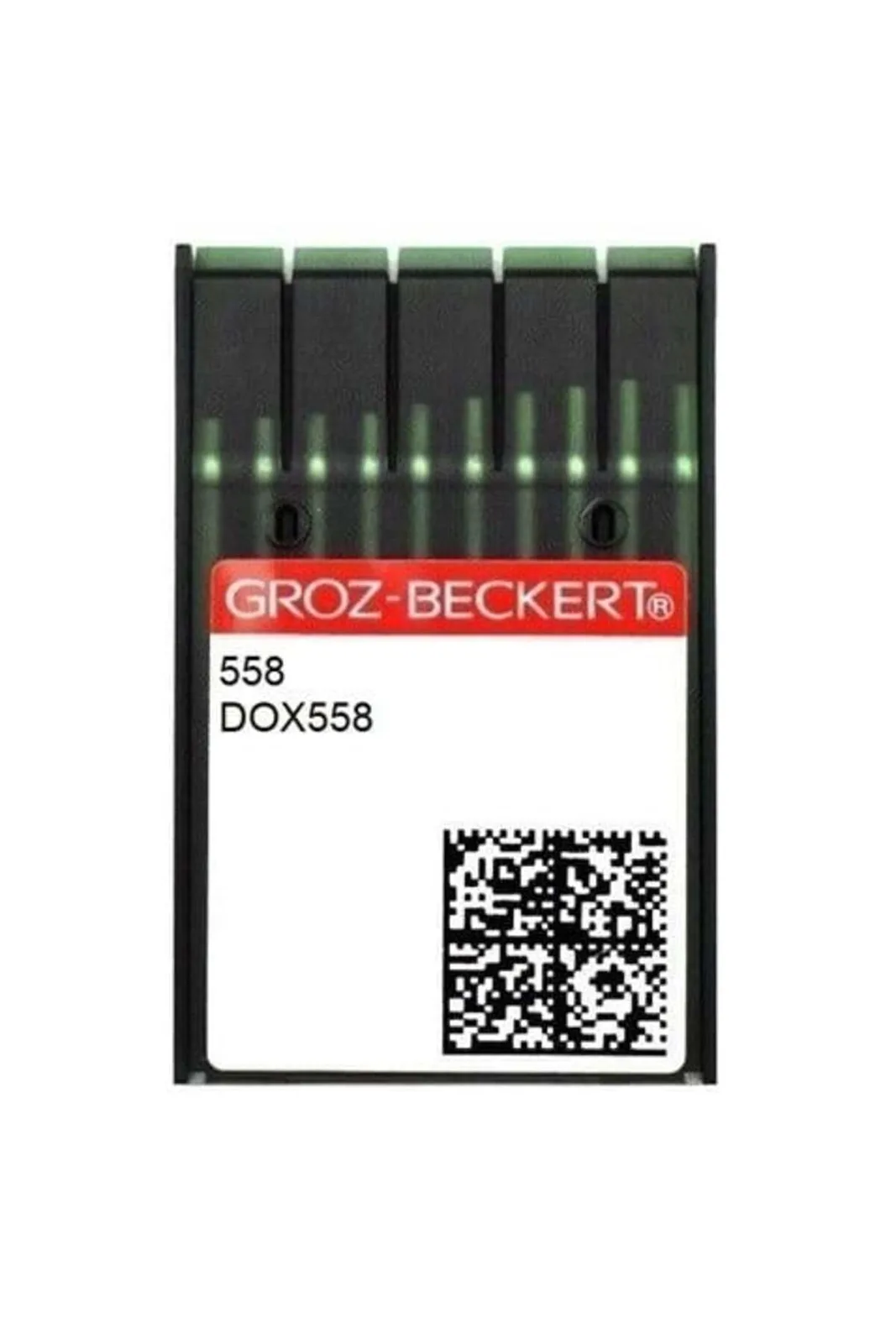Groz Beckert Reece Gözlü İlik Dikiş İğnesi DOX558 14/90 100 Adet kırmızı etiketli şerit ambalajı önden