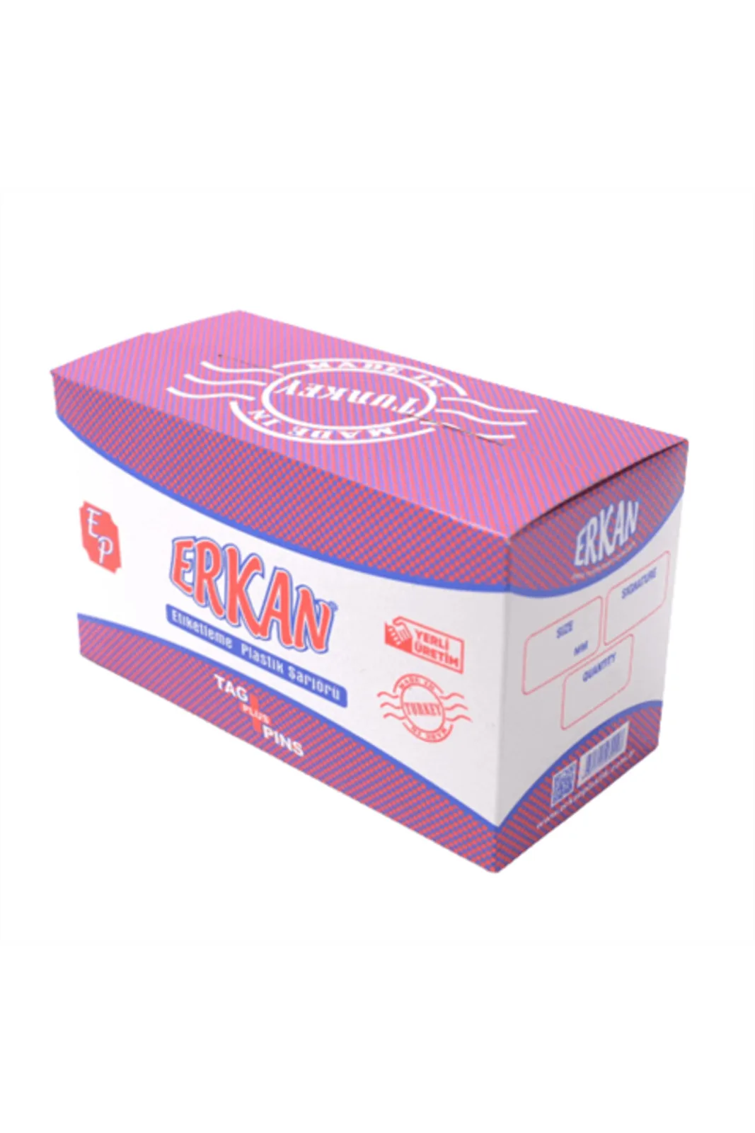Erkan Etiket Tabancası Kılçığı Siyah 10mm 10.000 Adet kutusu çapraz açıdan görünüm
