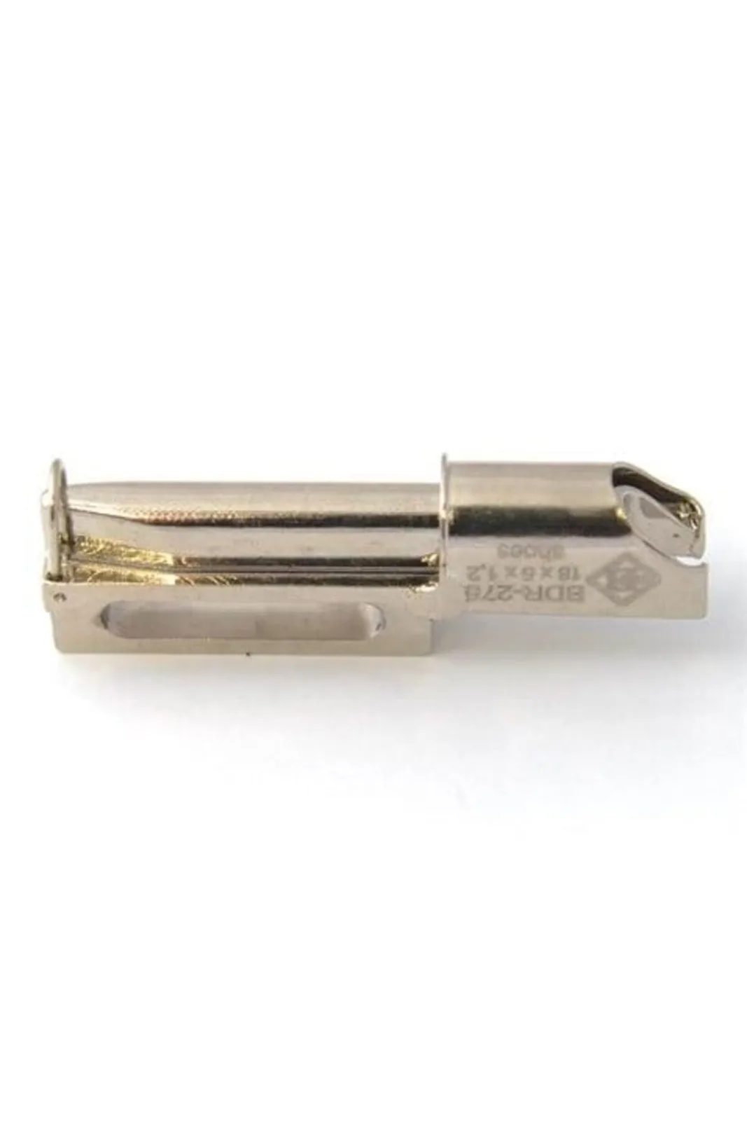 Deri Şerit Aparatı Fişek 18X5X1.2mm yandan görünüm, yazılı yüz