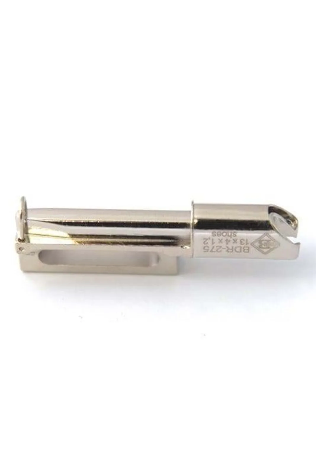 Deri Şerit Aparatı Fişek 13X4X1.2mm yandan görünüm, yazılı yüz